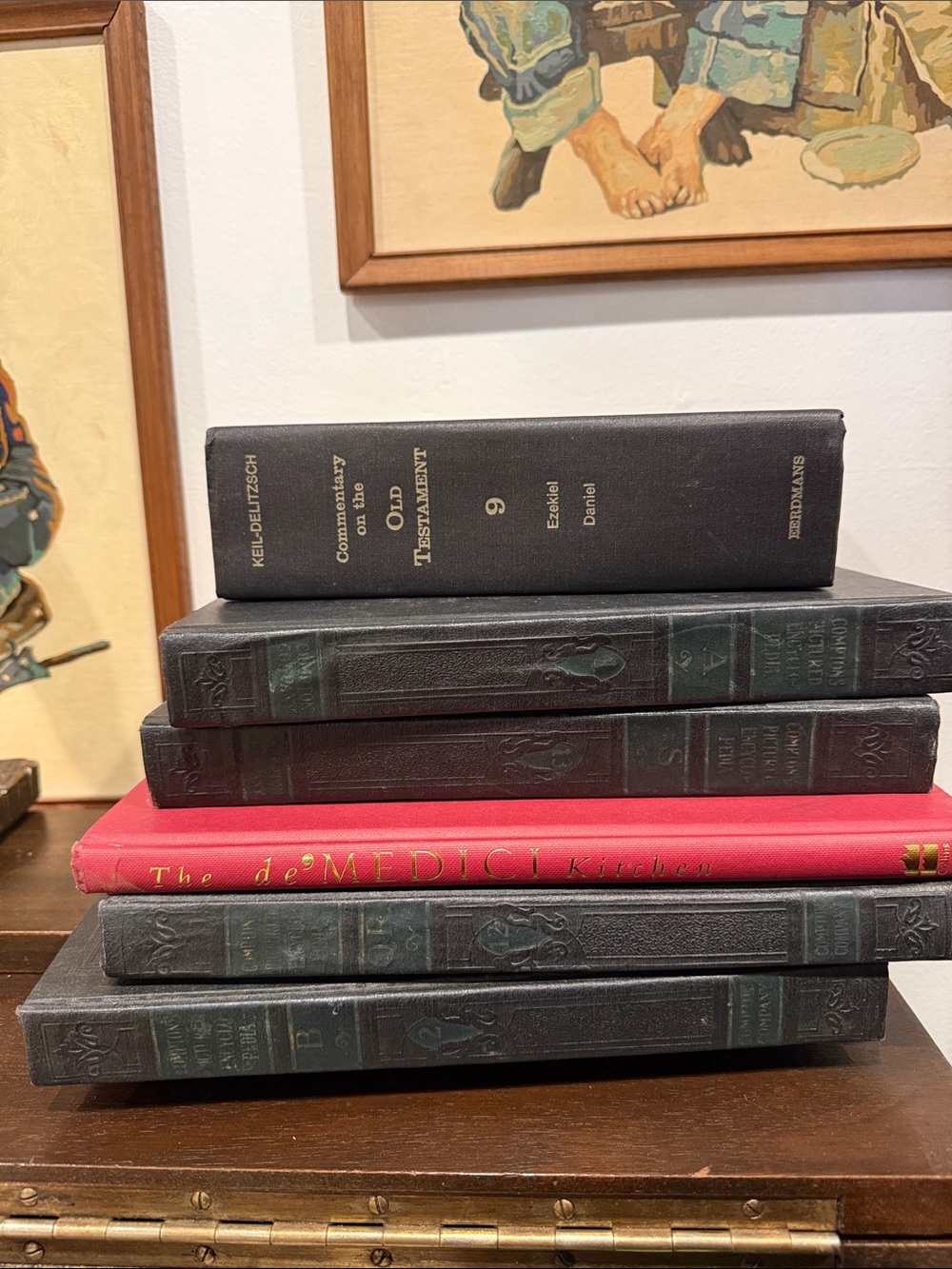 Stack of Decorative Hardcover Books in Black and Red - Home Accents